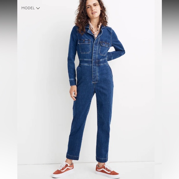 Madewell Denim Slim Coverall Jumpsuit in Stanwick Wash - Picture 2 of 9